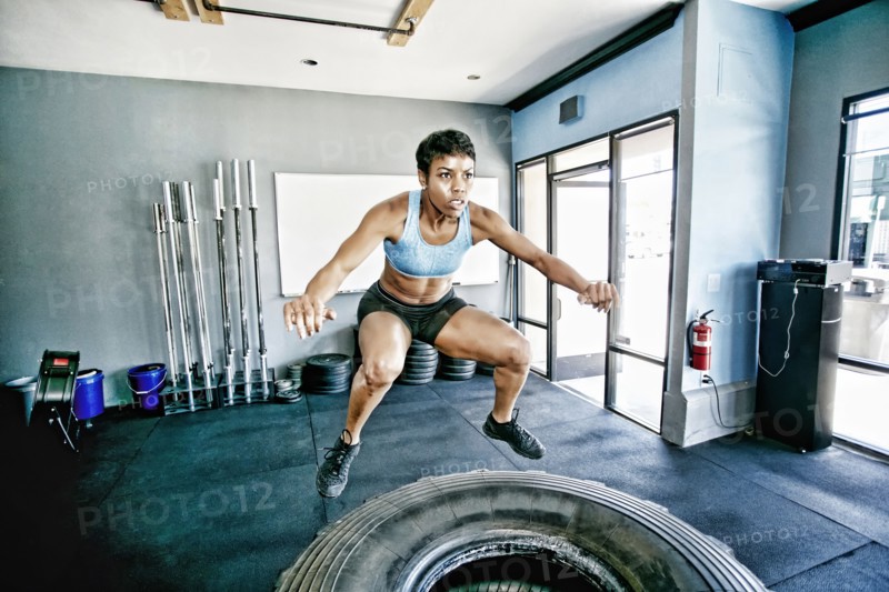 Woman working out in gym