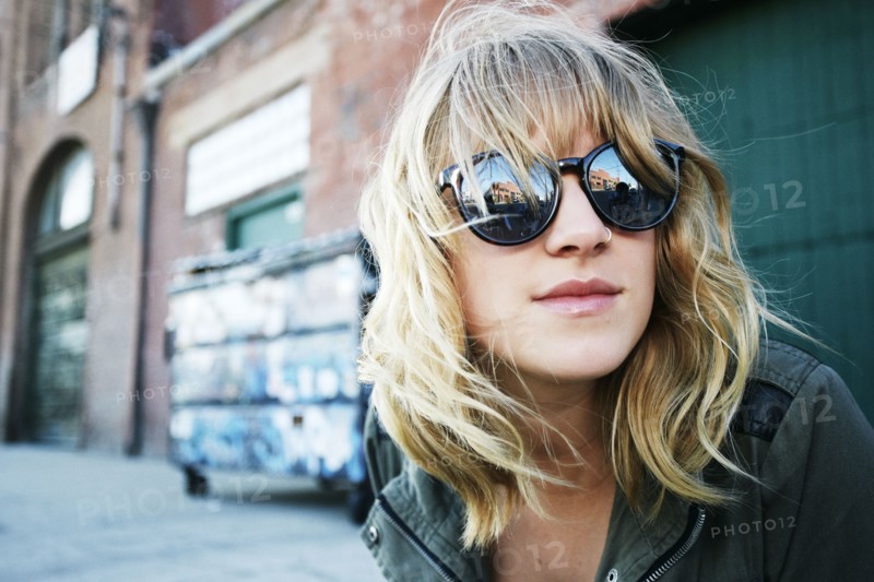 Caucasian woman wearing sunglasses outdoors
