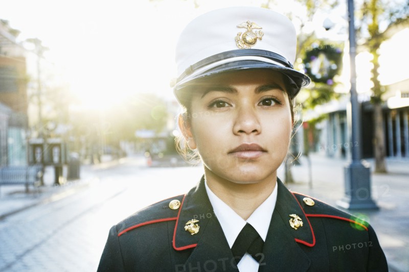 Asian soldier standing outdoors