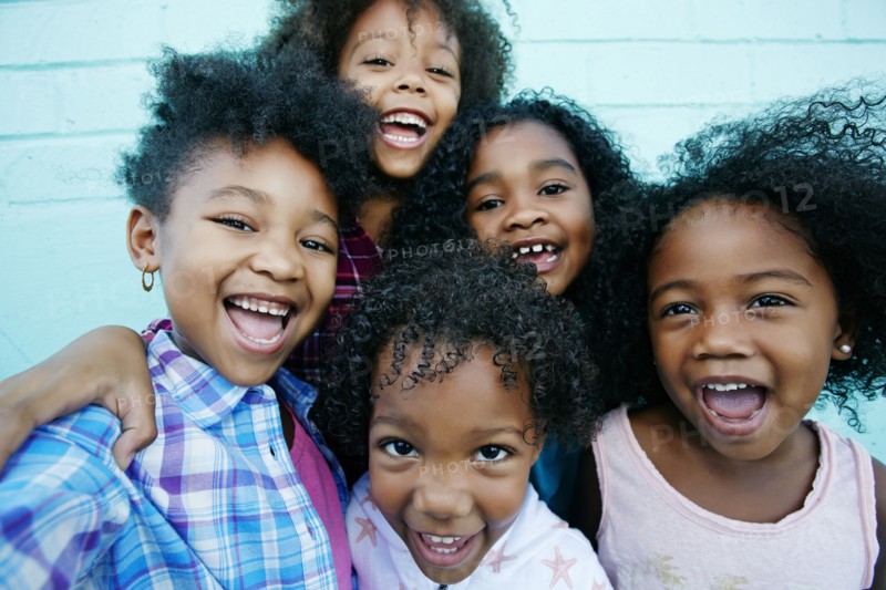 Portrait of smiling girls