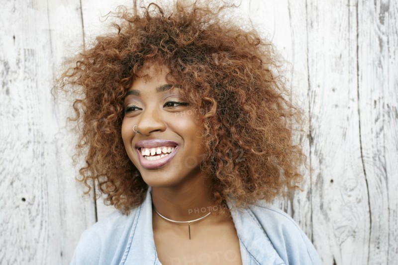 Close up of smiling black woman