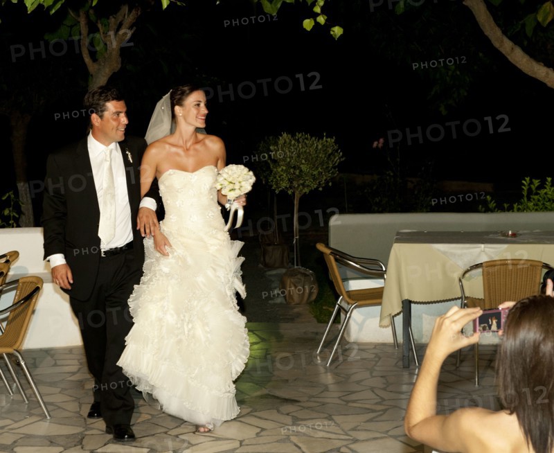 Bridal couple arriving at reception