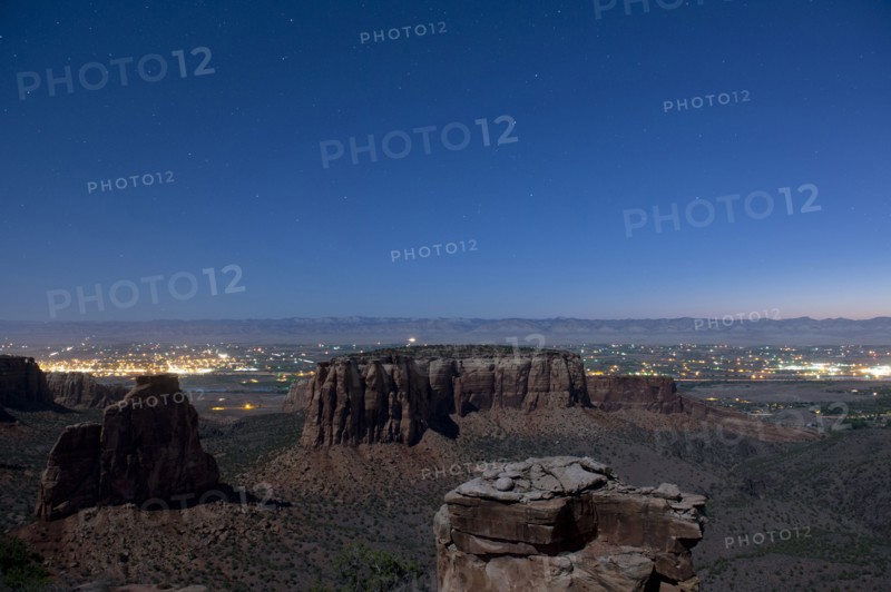 Rock formations in desert valley
