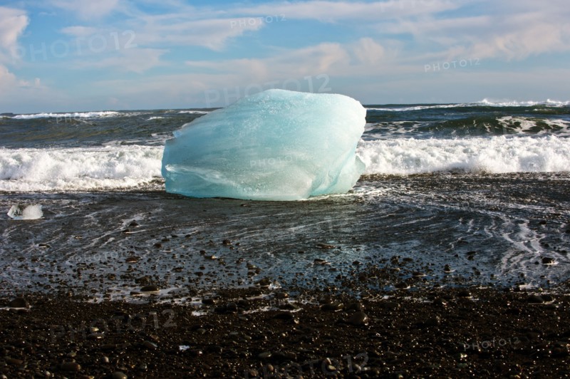 Glacier melting on arctic beach