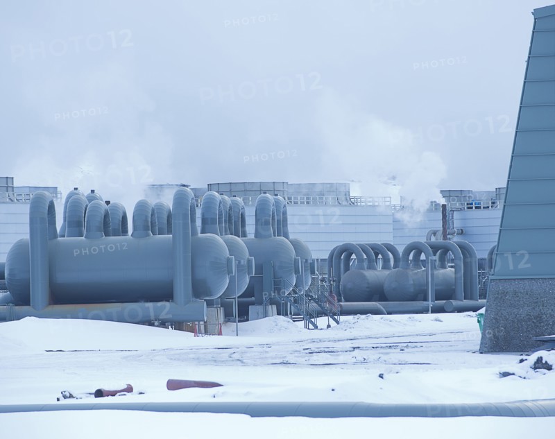 Power plant in arctic landscape