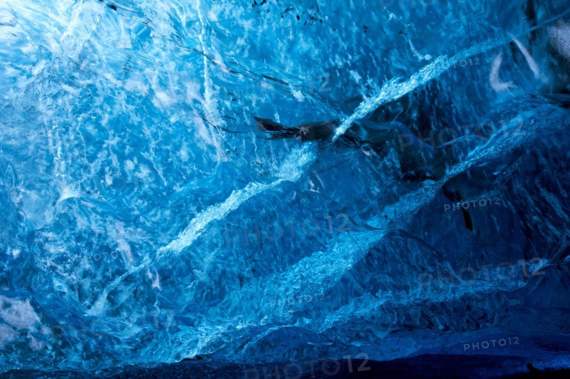 Walls of ice cave
