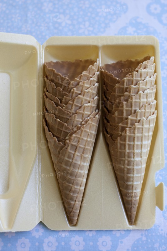Ice cream cones in packaging