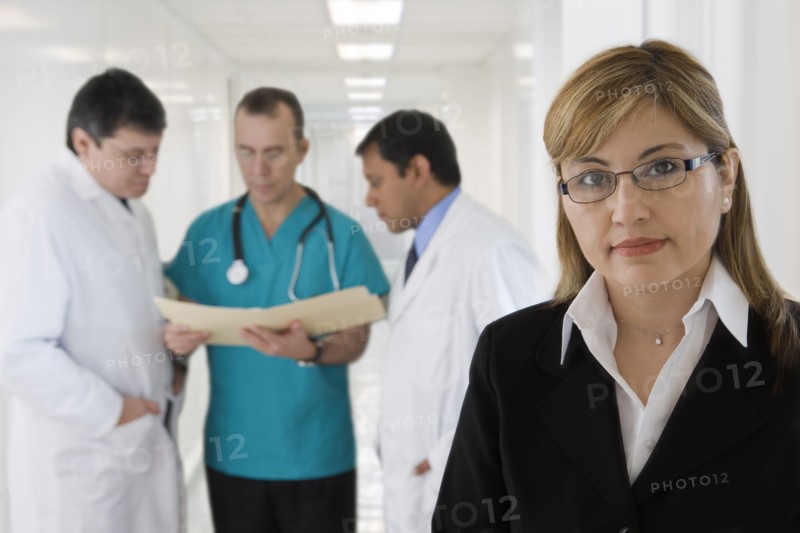 Hispanic medical professionals in hospital