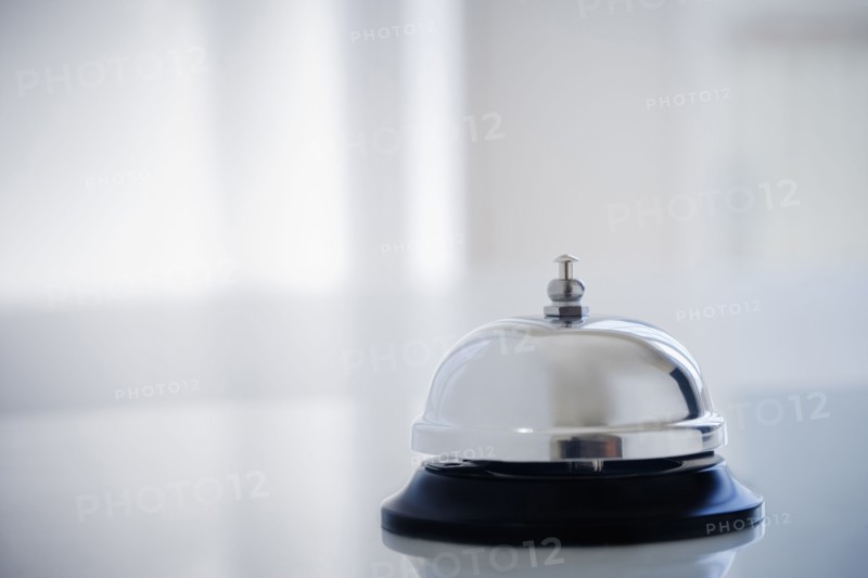 Close up of service bell on desk
