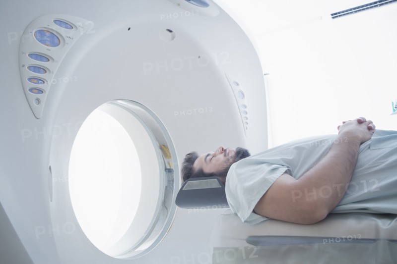 Hispanic patient at scanner