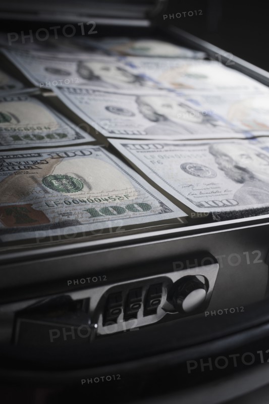 Briefcase filled with the money
