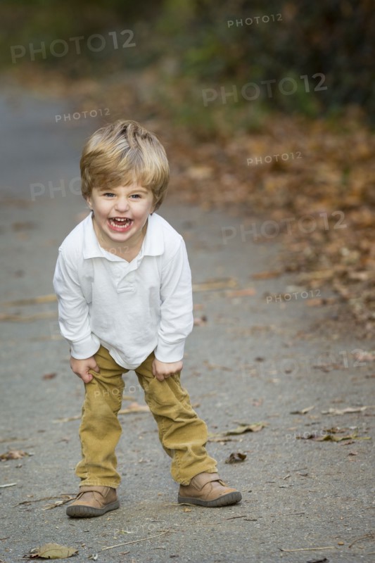 Boy shouting on path