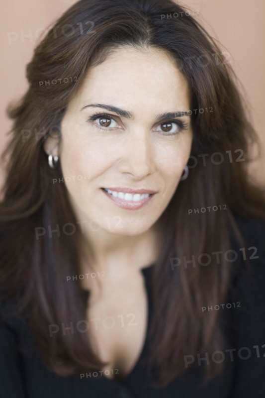 Close of up mixed race woman smiling