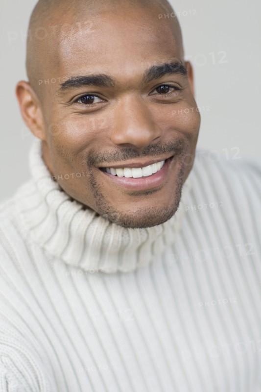 Close up of confident African man