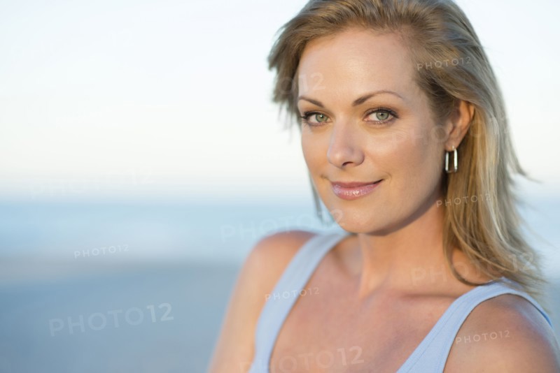Caucasian woman smiling outdoors