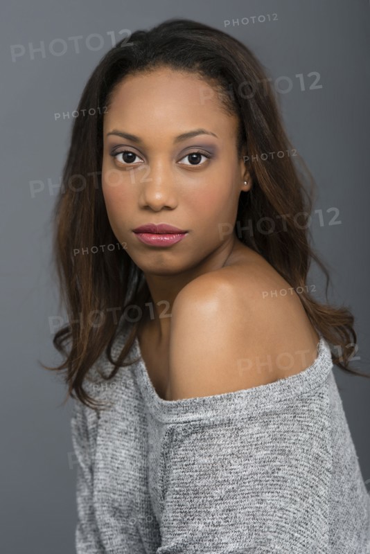 Close up of serious Mixed race woman