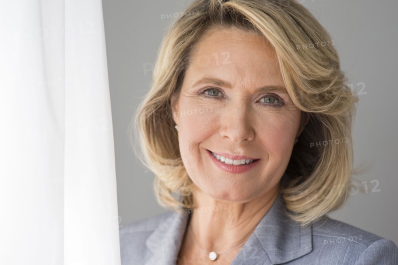 Caucasian businesswoman smiling
