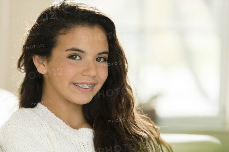 Mixed race girl smiling