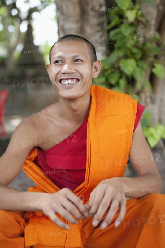 Smiling Cambodian monk