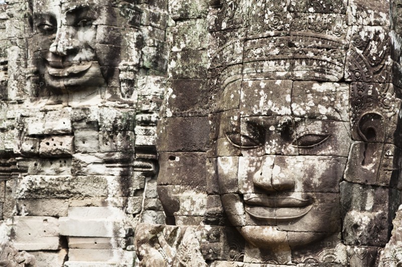 Stone faces in Avalokiteshvara