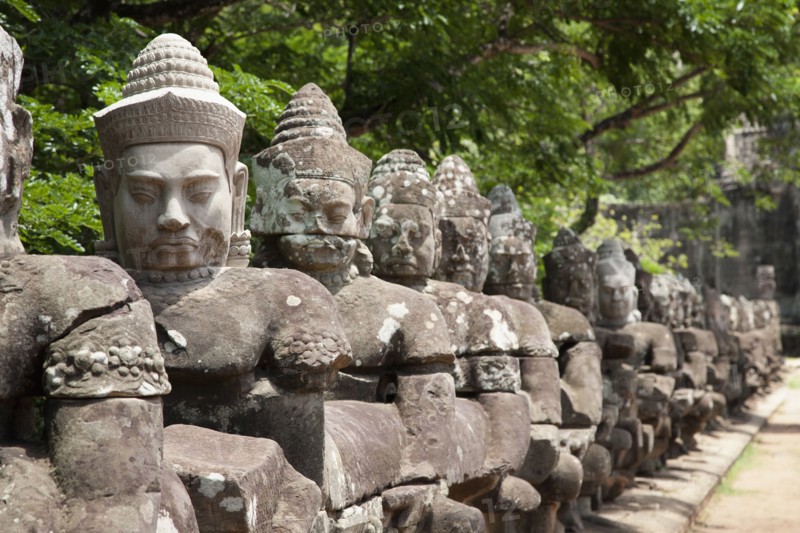 Statues in Angkor Thom temple