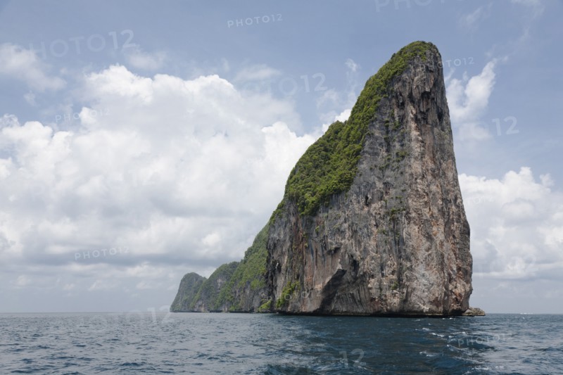 Large rock formation in ocean