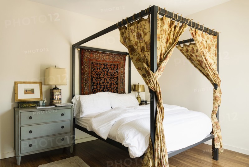 Canopy bed in bedroom