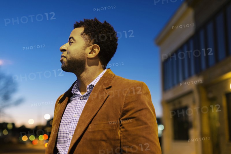 African American businessman standing outdoors