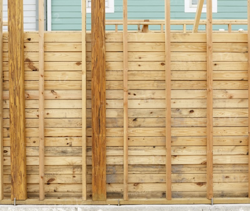 Wooden wall at construction site