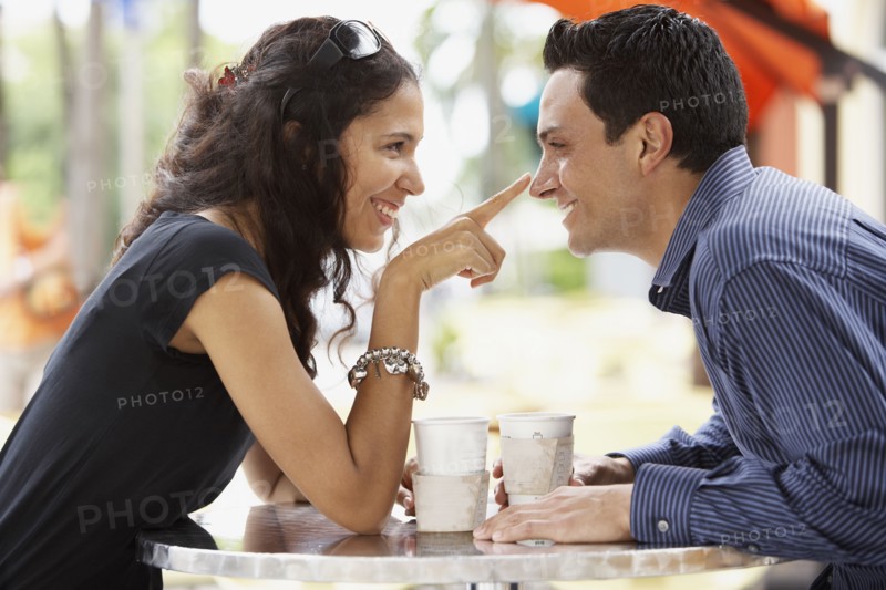 Couple smiling at each other