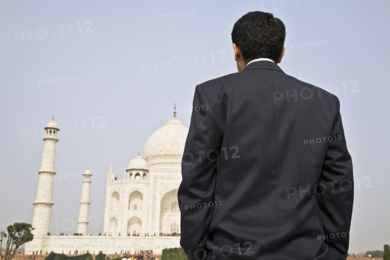 Indian businessman visiting the Taj Mahal