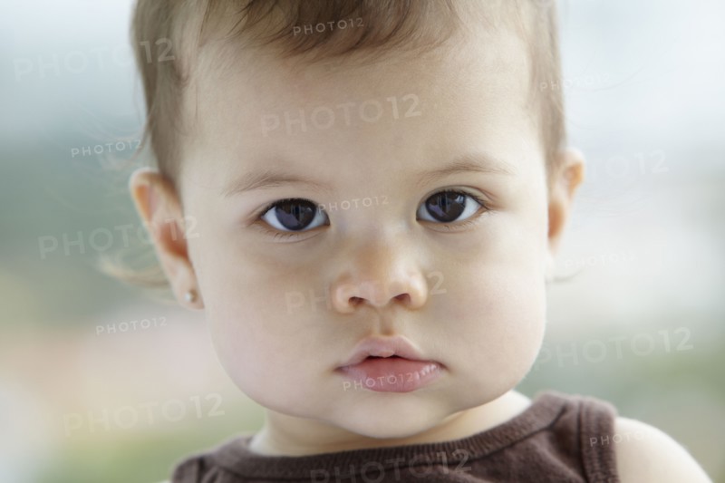 Close up of Hispanic baby girl