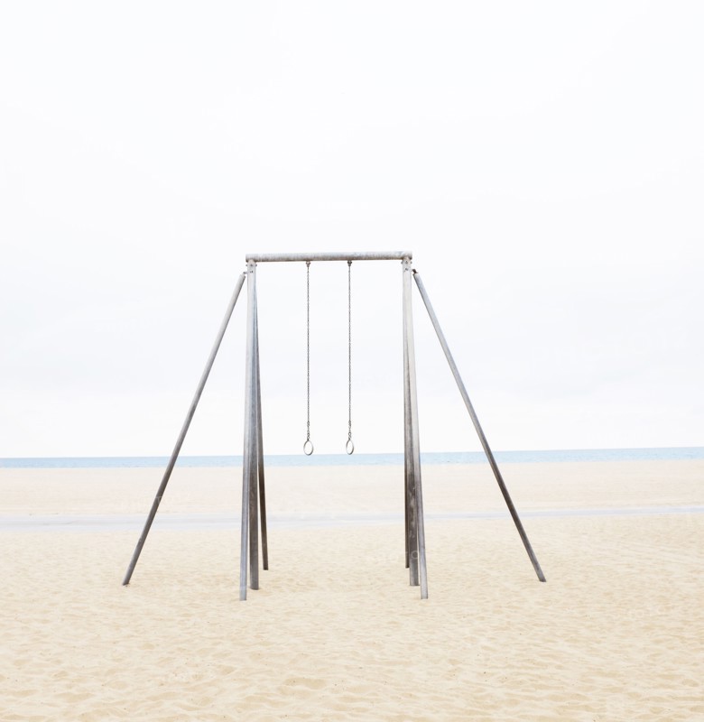 Empty rings on beach