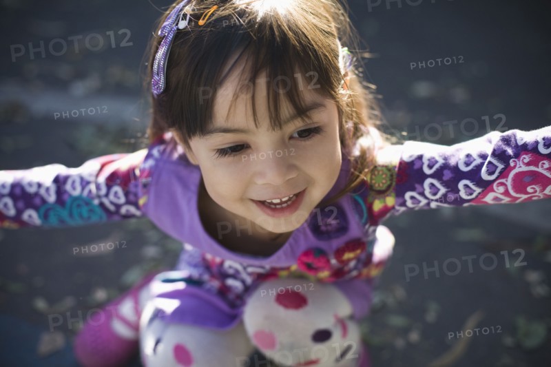 Smiling mixed race girl