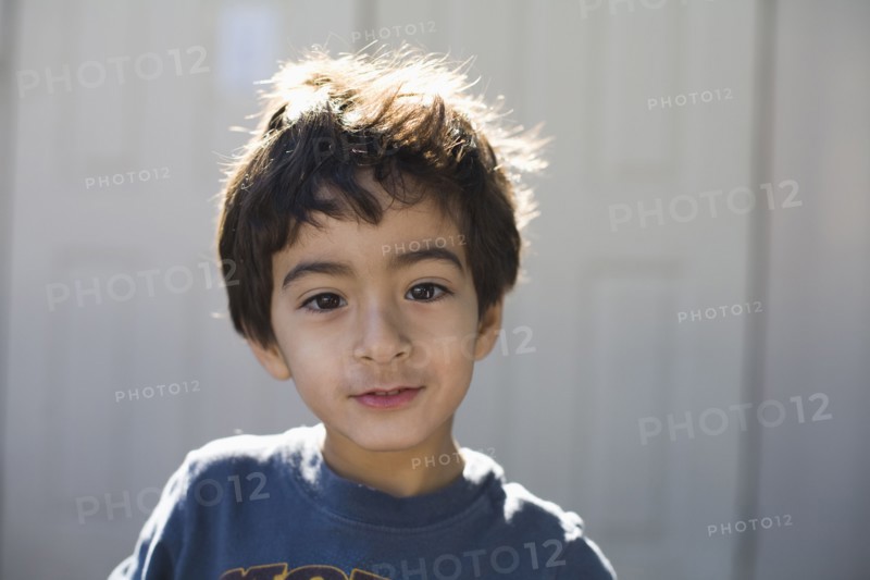 Serious mixed race boy