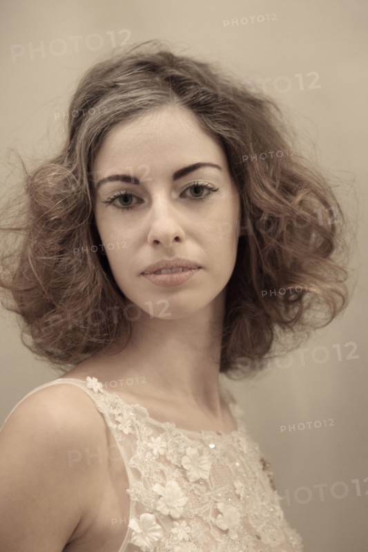 Caucasian bride wearing wedding dress