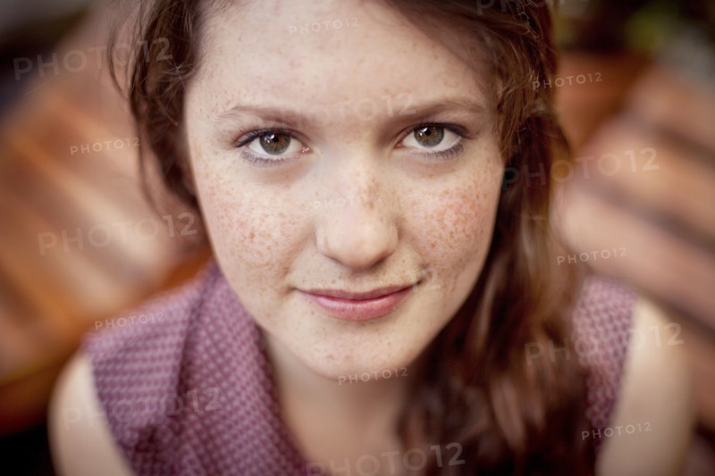 Close up of serious teenage girl