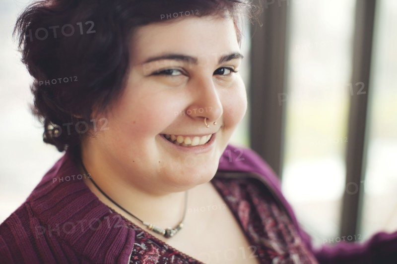 Close up of smiling Caucasian woman