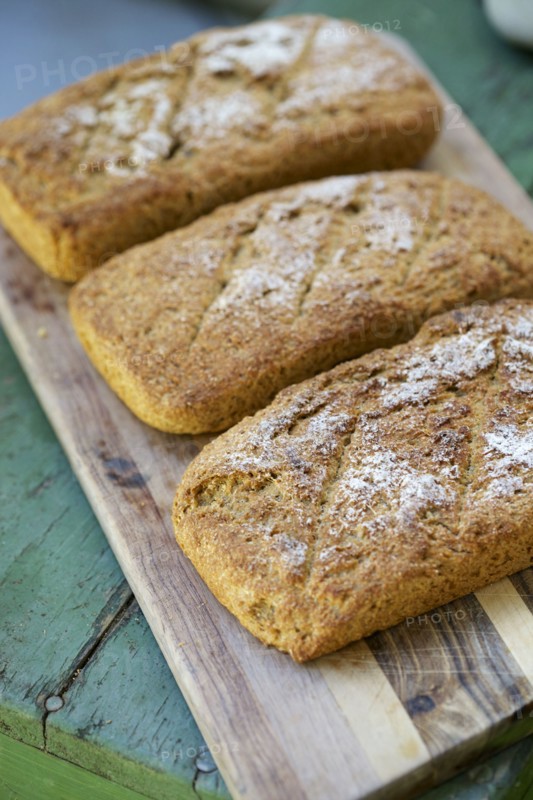 Close up of loaves of homemade bread