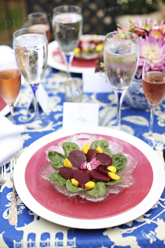 Fresh salad on backyard table