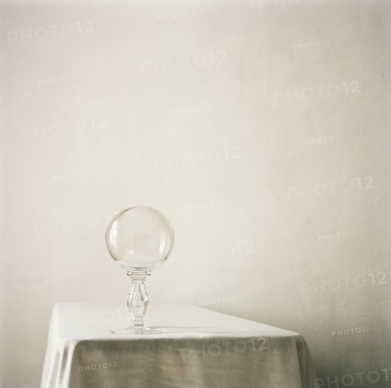 Crystal ball on empty table