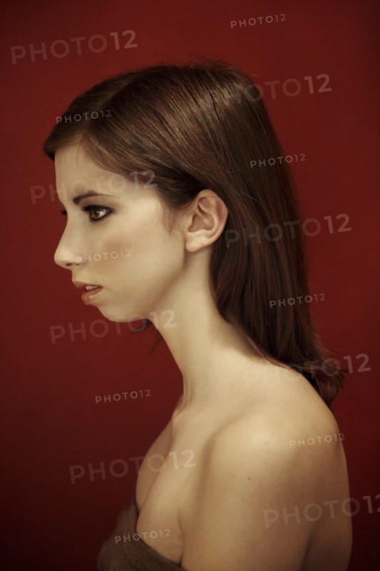 Profile of serious Caucasian woman