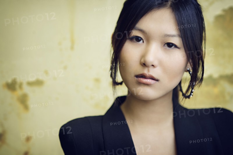 Asian businesswoman with serious expression