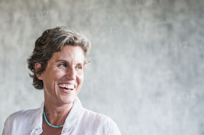 Caucasian woman laughing