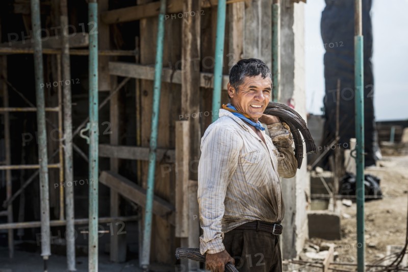 Hispanic construction worker at construction site