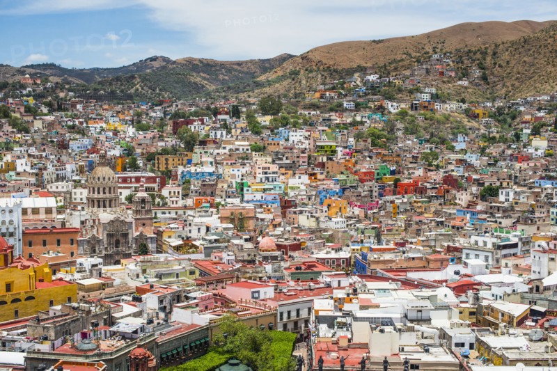 Aerial view of Guanajuato cityscape