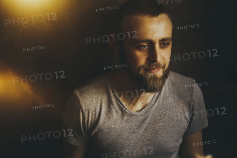 Portrait of Caucasian man with beard
