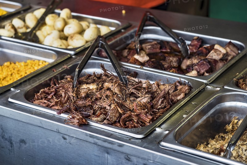 Tongs at food buffet