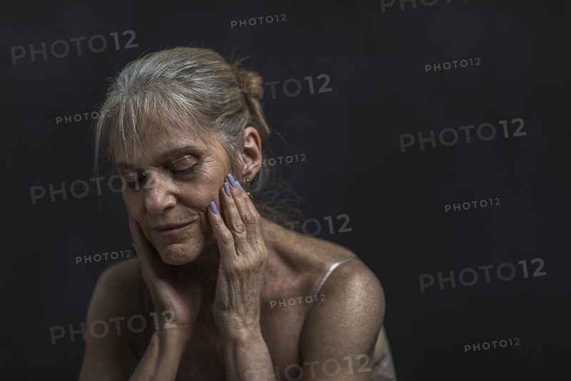 Portrait of pensive older Caucasian woman