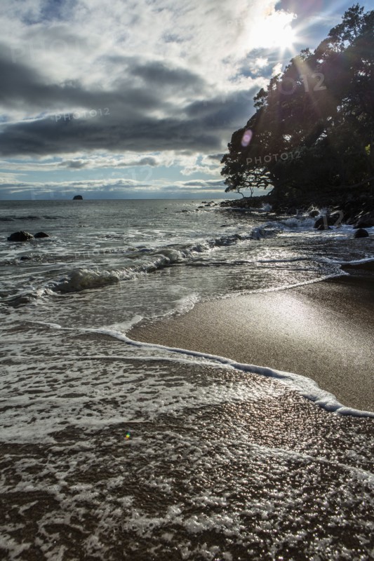 Cloudy sky over horizon at remote beach